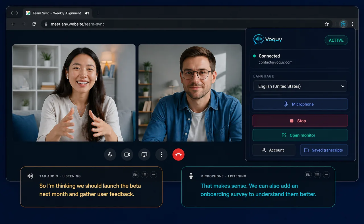 Transcribe in Real Time